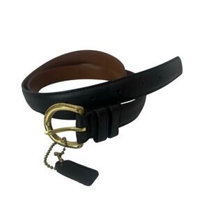 Coach Vintage Black Leather Belt Gold Sz XL Wmn 41" Long - Hardware Needs Buffed
